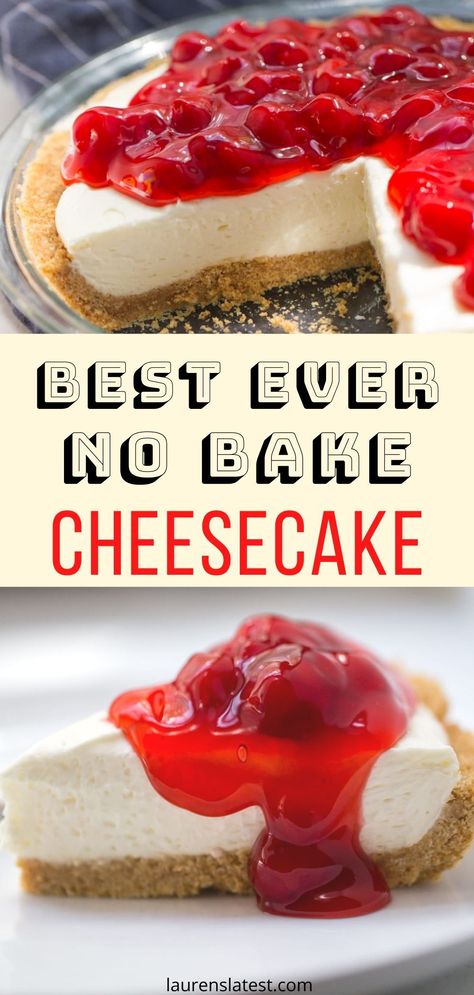 No Bake Cheesecake Recipe, Retro Desserts, Easy No Bake Cheesecake, Baked Cheesecake Recipe, Easy Cheesecake Recipes, Cheese Dessert, Bake Cheesecake, Easy No Bake, No Bake Cheesecake