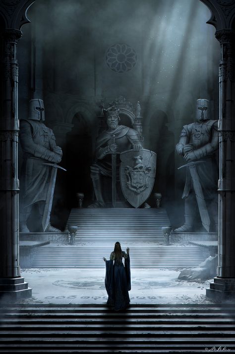 The last of the kings , Vladimir Manyukhin on ArtStation at https://www.artstation.com/artwork/Z0EXw Dark Underworld Aesthetic, Dark Fantasy World Aesthetic, Dark High Fantasy Aesthetic, Fantasy Quest Aesthetic, Monarchy Aesthetic, Cool Fantasy Art, Medieval Cyberpunk, High Fantasy Aesthetic, Shattered Moon