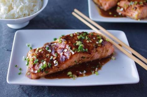 Recipe for roast salmon with black bean sauce - The Boston Globe Fish Fillet With Black Bean Sauce, Salmon With Bearnaise Sauce, Salmon In Roasted Red Pepper Sauce, Beet Gravlax Salmon, Cocoa Chili Rubbed Salmon, Black Bean Sauce Recipe, Roasted Cod, Garlic Salmon, Black Bean Recipes