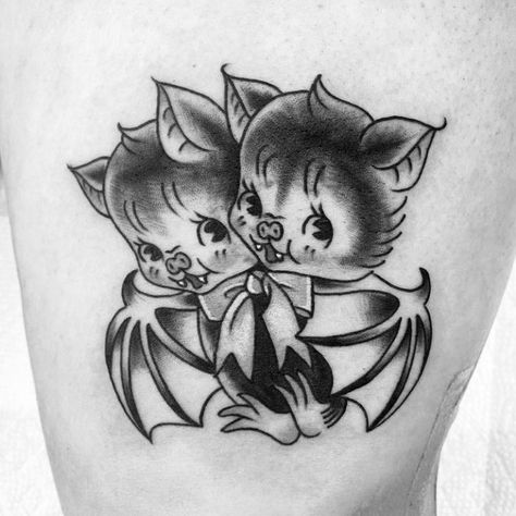 Kewpie Tattoo, Kewpie Art, Peach Tattoo, Vampire Tattoo, Doll Tattoo, Tattoos Inspiration, Retro Tattoos, Cute Little Tattoos, Bad Tattoos