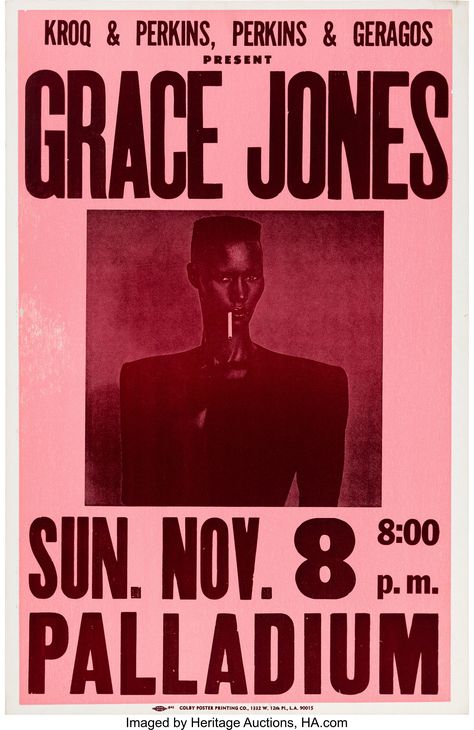 World's Largest Collectibles Auctioneer Concert Poster Design, Punk Poster, Concert Flyer, Music Flyer, Music Festival Poster, Club Poster, Grace Jones, Event Poster Design, Club Flyers