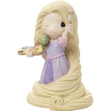 Precious Moments, Disney Showcase Rapunzel Figurine, Express Yourself, Porcelain, #171093 Rapunzel And Pascal, Disney Precious Moments, Precious Moments Quotes, Precious Moments Dolls, Disney Figurines, Tangled Rapunzel, Disney Rapunzel, Precious Moments Figurines, Porcelain Jewelry