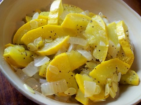 Steamed Squash Recipe - Food.com Steamed Squash Recipes, Steamed Meals, Itaki Recipes, Steamed Squash, Stewed Squash, Steamed Food, Steam Vegetables, Coronation Chicken, Yellow Squash Recipes