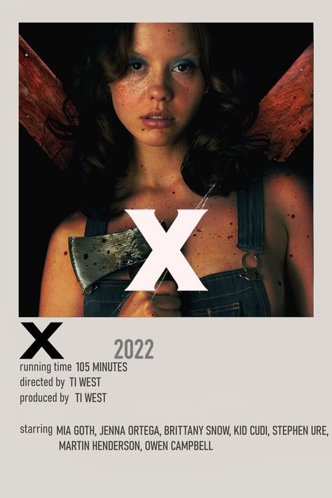 X minimalist Polaroid alternative poster You Minimalist Poster, X Poster Movie, Grunge Movie Posters, X Polaroid Poster, X The Movie, Horror Movie Posters Polaroid, Horror Movie Minimalist Poster, Halloween Movies Polaroid Poster, X Movie Poster