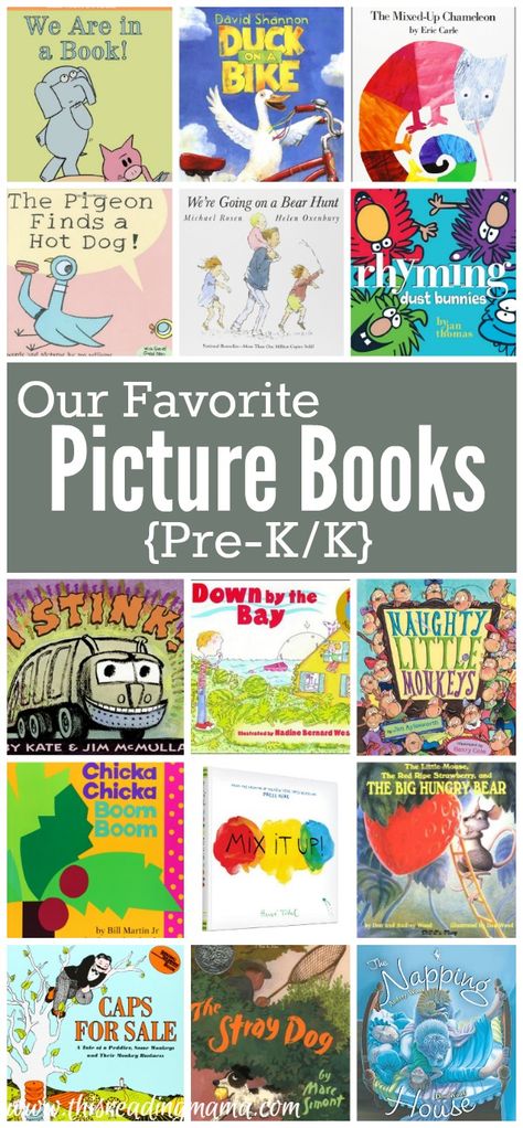 Our Favorite Picture Books for Pre-K through K - This Reading Mama Best Preschool Books, Best Picture Books, Books For Preschoolers, Kindergarten Books, Teaching Toddlers, Preschool Books, Favorite Picture, Classroom Library, Kindergarten Reading