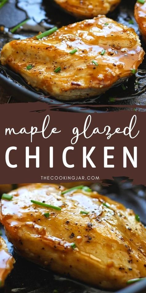 Sweet Glazed Chicken, Maple Glaze For Chicken, Sweet Glaze For Chicken, Glazed Chicken Crockpot Recipes, Whiskey Glazed Chicken, Maple Butter Chicken, Maple Bbq Chicken, Glaze For Grilled Chicken, Maple Bacon Glazed Chicken