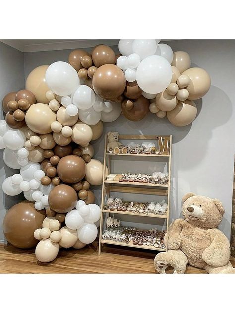 125pcs Brown Retro Color Scheme Balloon Garland Kit Including Flesh Tone, Matte White, Matte Sand White, And Matte Coffee Balloons. Ideal For Birthday, Wedding, Party, Festival And Other Special Events DecorationI discovered amazing products on SHEIN.com, come check them out! Dance Decorations, Safari Theme Party, First Birthday Party Decorations, Pastel Balloons, Chocolate Party, Purple Balloons, 1st Birthday Decorations, Rainbow Balloons, Rainbow Baby Shower