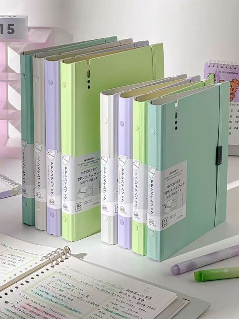 Details ★ Size: A5 (145*206 mm)/ B5 (174*256 mm) ★ Material: Plastic + Paper ★ Inserts: 60 Lined Sheets (120 Pages) Pretty Binders, Cute Binders, Stationary For School, B5 Notebook, Loose Leaf Notebook, Study Supplies, Notebook Writing, Binder Notebook, School Study Ideas