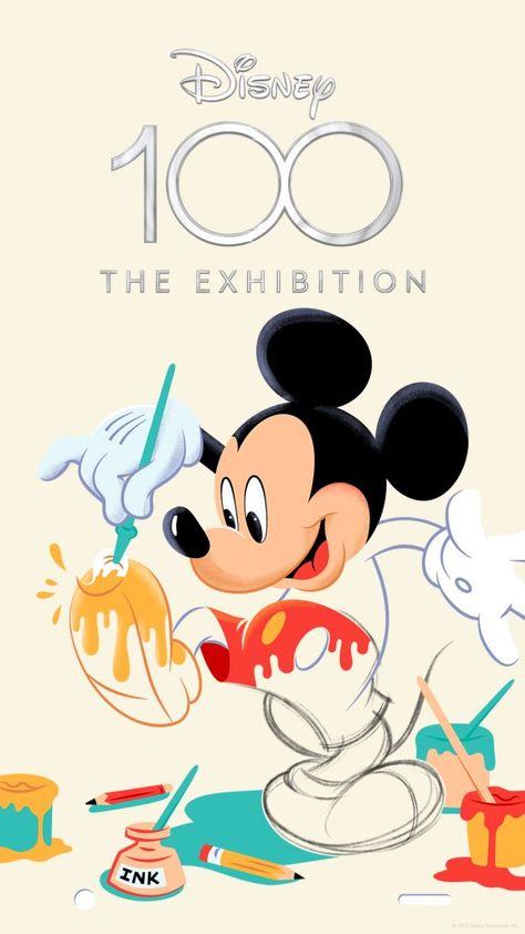 D100_Exhibition_GalleryPoster_03(1080x1920) Deco Disney, Franklin Institute, Disney Characters Wallpaper, Disney Background, Disney Iphone, Disney Posters, 강아지 그림, Disney 100, Mickey Mouse Wallpaper