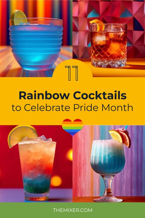 Pride month is coming up, along with heaps of rainbow celebrations. Get ready to serve up a visual feast: from the orange Aperol Spritz to the purple Aviation, we’ve got all the colors of the rainbow covered 🏳️‍🌈. Pride Cocktail Recipes, Pride Cocktails, Orange Aperol Spritz, Drink The Rainbow, Paradise Cocktail, Colorful Recipes, Rainbow Cocktail, Skyy Vodka, Berry Shortcake