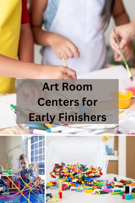 Our students have different paces when completing art. But what to do with those who are done early. Check out the fun, creative, and skill oriented centers to enrich your classroom curriculum. Art Curriculum Planning Elementary, Art Centers For Kindergarten, Art Class Centers, Art Centers For Elementary, Art Classroom Layout, Tab Art Room, Choice Based Art Room, Art Curriculum Planning, Art Stations