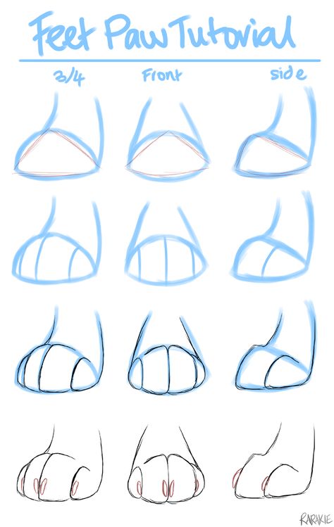 Fursona Paw Reference, Cat Paws Sketch, Paw Tutorial Drawing, Animal Paws Drawing, Animal Ideas Drawing, Paw Art Reference, Bunny Base Drawing, Anthro Paws Reference, Paw Hands Drawing