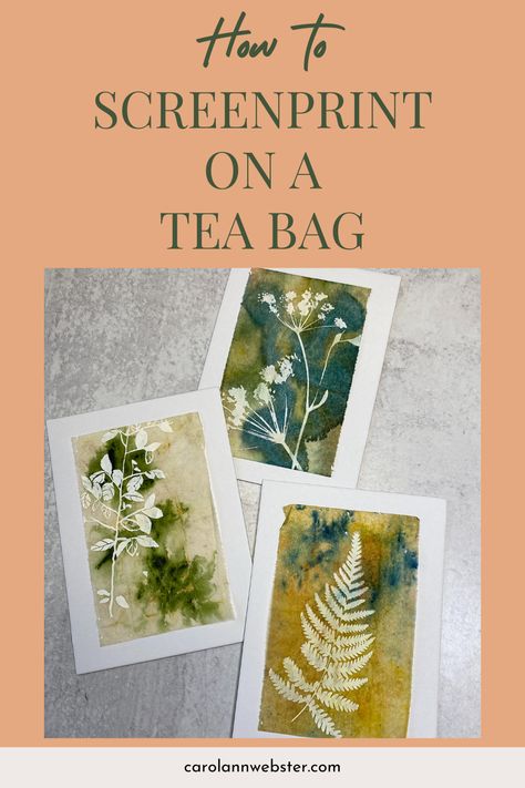 Tea Bag Art Drawing, Watercolor Crystals, Used Tea Bags, Tea Bag Art, Eco Print, Carol Ann, Spring Crafts For Kids, Art Journal Techniques, Bag Art