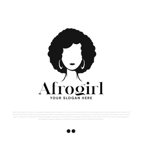 Girl Logo Design, Hair Logo, Afro Girl, About Hair, Premium Vector, Beautiful Hair, Graphic Resources, Black Hair, Logo Design