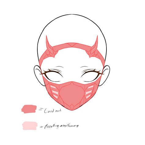 Cool Masks Drawing, Eyes Mask Drawing, Hero Mask Design Female, Ninja Mask Drawing, Character Design Base Pose Reference, Vtuber Base Pose, Hero Mask Drawing, Fingerless Gloves Drawing, Hero Mask Ideas