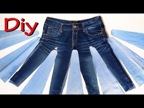 How to diy a skirt from old jeans / Upcycling jeans / Easy sewing skirt / renew old clothes - YouTube