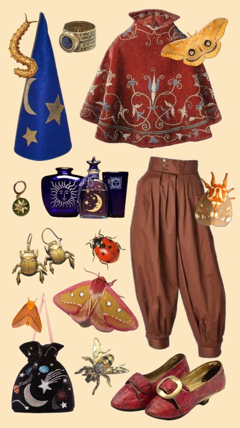 Cryptidcore Moodboard, Wizard Style, Crochet Wizard, Wizard Outfit, Medieval Jester, Wizard Fashion, Fair Outfits, Fantasy Clothing, Fantasy Fashion