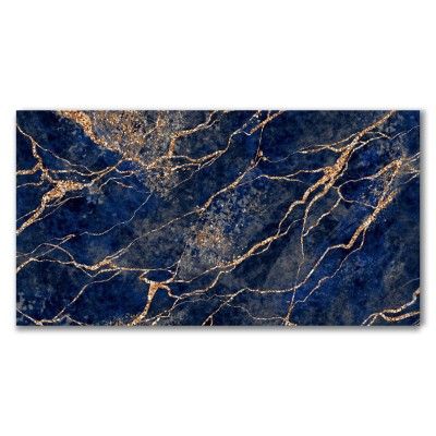 Luxor Golden Sapphire Blue Marble Effect Polished Porcelain Tile 600x1200 Metallic Tiles Kitchen, Sky Blue Tiles, Golden Tiles, Clean Grout Lines, Porcelain Tiles Kitchen, Glitter Tiles, Bathroom Wall Tiles, Onyx Tile, Porcelain Bathroom