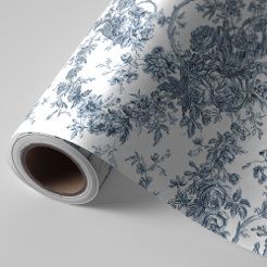 Elegant Wrapping Paper | Zazzle Blue And White Toile, Blue Wrapping Paper, Flowers Vines, Floral Toile, Blue Chinoiserie, Blue White Decor, Nancy Meyers, French Toile, Blue Toile