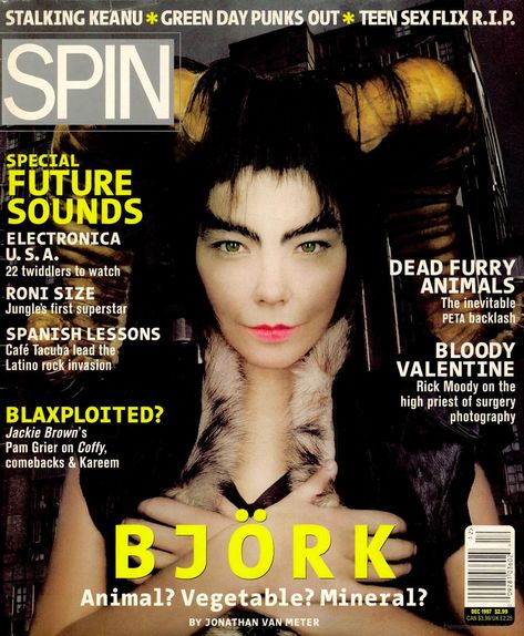 Björk for Spin Magazine December 1997 Spin Magazine, Jackie Brown, David Attenborough, High Priest, Pub Crawl, Carl Sagan, A Thousand Years, Spanish Lessons, Tank Girl