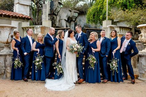 wedding-party-bridesmaids-groomsmen-navy-blue-suits-dresses Blue Suit Wedding Bridesmaid Dress, Bridal Party Navy Dresses, Navy Suits And Navy Bridesmaid Dresses, Navy Wedding Party Groomsmen, Bridal Party With Navy Suits, Navy Blue Bridesmaid Dresses And Dark Grey Suits, Classic Blue Bridesmaid Dresses, Navy Blue Tuxedo Wedding Groomsmen Bridesmaid Dresses, Navy Blue Bridesmaid Dresses With Groomsmen