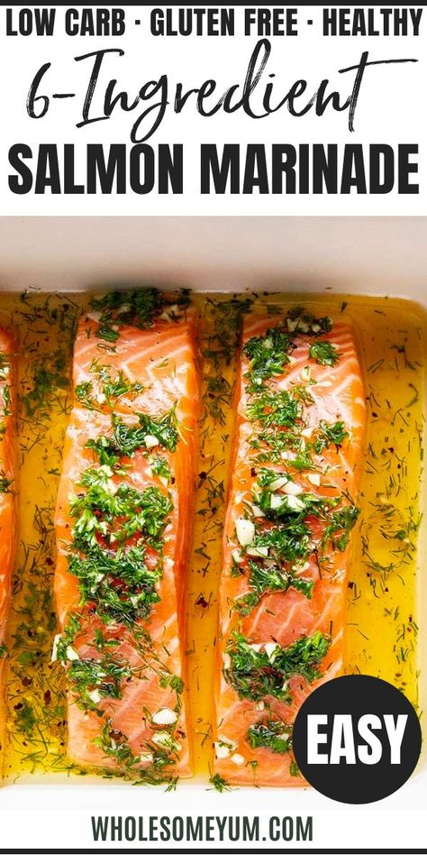 Grilled Salmon Marinade, Best Salmon Marinade, Salmon Marinade Recipes, Salmon Fillet Recipes, Gluten Free Salmon, Herb Salmon, Fish Marinade, Best Salmon, Salmon Marinade