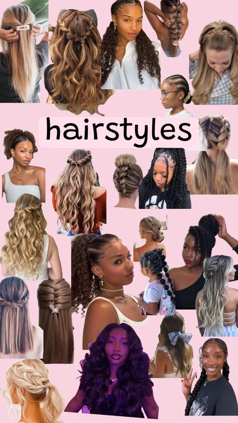 Dance Hair Inspiration, School Hairstyles For Pe, Preppy Hairstyles For Long Hair, Simple Hairstyles For Thick Long Hair, Spirit Week Hairstyles, Easy Cute Hair Styles For School, Cute Hairstyles For Dances, 1989 Hairstyles, Cute Hairstyles With Curled Hair