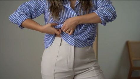 How To Tuck A Button Down Shirt Into Skirt, How To Side Tuck Your Shirt, How To Tuck A Button Down Shirt For Work, How To Tuck In Button Down Shirt Women, How To Tuck In Shirt Women High Waist, How To Tuck A Shirt When You Have A Belly, How To Tuck In A Shirt For Women, How To Tuck A Button Up Shirt, Tuck In Long Shirt