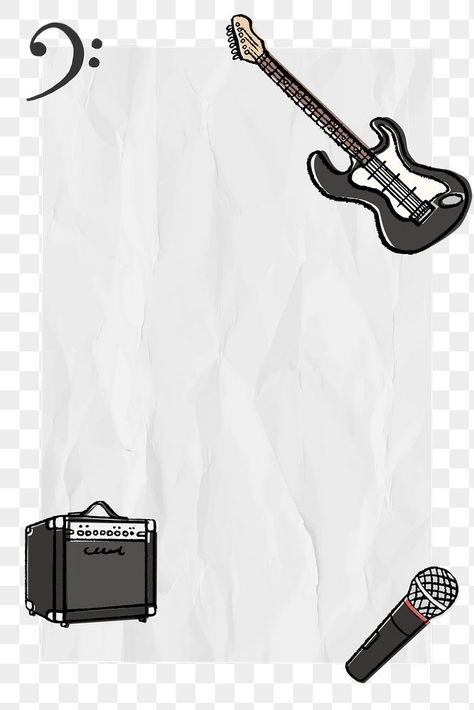 Guitar Frame, Cute Guitar, Guitar Png, Music Png, Png Frame, Frame Sticker, Cute Doodle, Sticker Png, Music Stickers