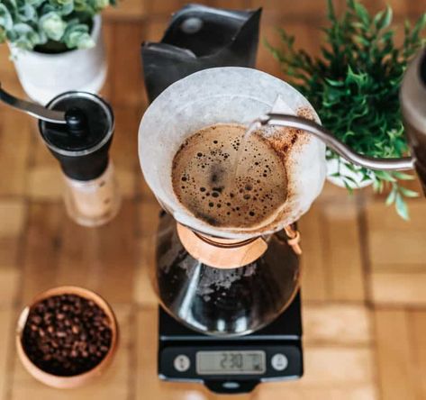 pouring water into chemex Cappuccino Machine, Coffee Barista, Percolator Coffee, French Press Coffee, Coffee Brewer, Coffee Photography, Pour Over Coffee, Speciality Coffee, Espresso Coffee