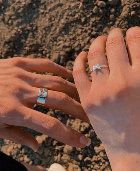 Couples, rings Distance Relationship Gifts, Friend Rings, Long Distance Relationship Gifts, Promise Ring Set, Promise Rings For Couples, Cute Engagement Rings, Creative Birthday Gifts, Distance Gifts, Presents For Boyfriend