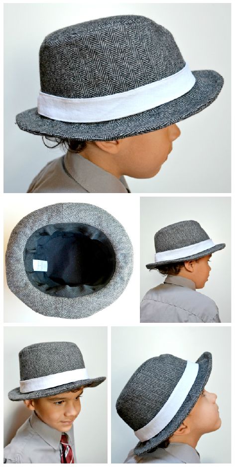 http://www.eleganceandelephants.com/2013/08/fedora-hat-pattern.html Couture, Upcycling, Diy Fedora Hat How To Make, Fedora Hat Pattern, Mens Hat Pattern, Classic Kids Clothes, Hood Pattern, Chemo Hats, Diy Wardrobe