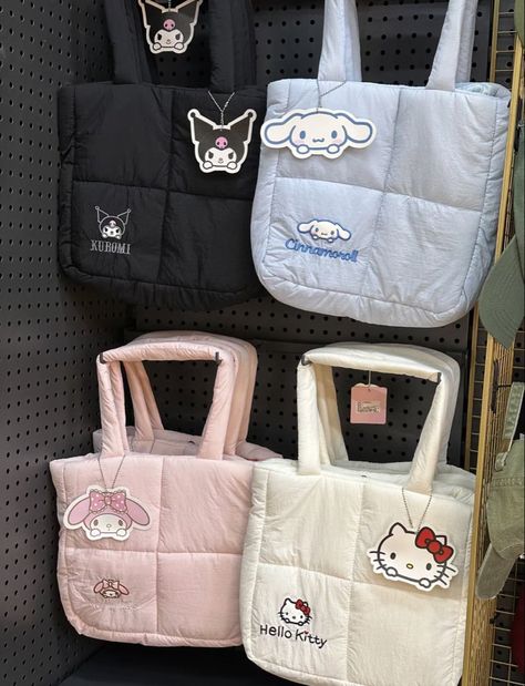 Hello Kitty Bedroom, Hello Kitty Purse, School Bag Essentials, Kawaii Bags, My Style Bags, Happy Clothes, Hello Kitty Bag, Bag Obsession, Girly Bags