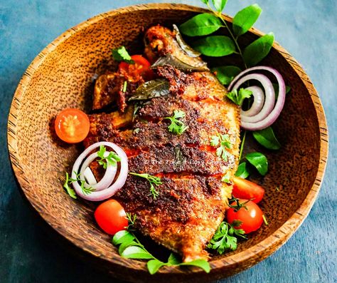 Kerala Fish Fry Kerala Fish Fry, Masala Fish Fry, Fish Masala, Fish Fry Recipe, Masala Fish, Fry Fish, Fried Beans, Roast Fish, Kerala Wedding