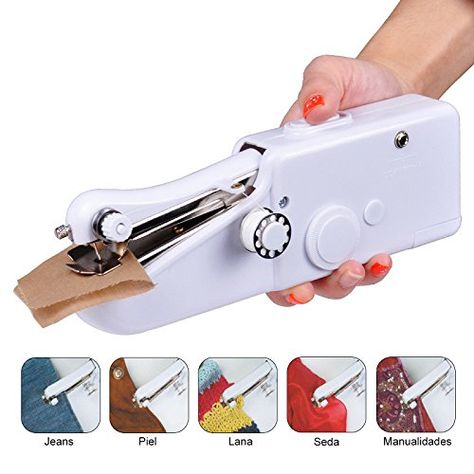 Mini Portable Handheld Sewing Machines Handy Stitch Clothes Fabrics Sew Needlework Cordless Electric Sewing Machine >>> Want additional info? Click on the image(It is Amazon affiliate link). #SewingKitIdeas Handheld Sewing Machine, Thread Holder, Repair Clothes, Needle Threader, Sewing Needles, Sewing Class, Sewing Tools, Toy Craft, Sewing Fabric