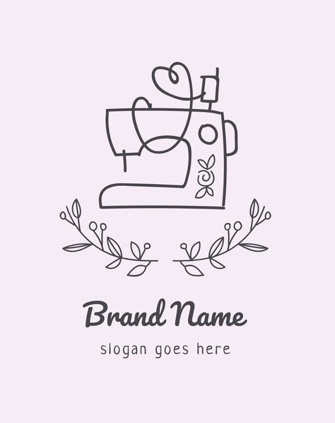 Sewing Machine Logo Design Ideas, Embroidery Business Logo Design Ideas, Logo Sewing Design, Sewing Branding, Sewing Logos, Sewing Business Logo, Sewing Logo Design, Best Logo Maker, Sewing Clipart