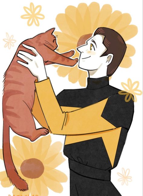 Star Trek Art Fanart, Data Fanart Star Trek, Data Tng Fanart, Data Star Trek Fanart, Star Trek Data Fanart, Ds9 Fanart, Data And Spot, Data Star Trek, Star Trek Comics