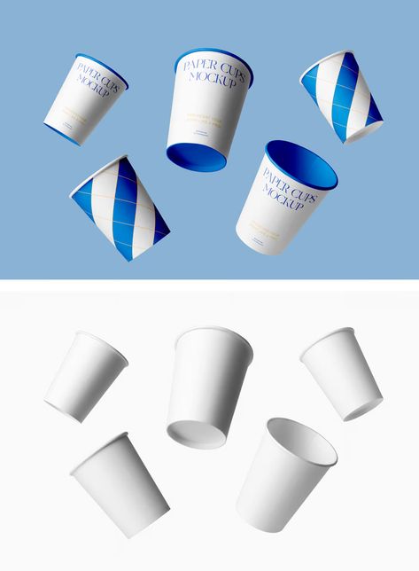 Paper Coffee Cups Mockup 1 Paper Cup Design, Paper Coffee Cups, Cafe Branding, Paper Coffee Cup, Disposable Cups, Paper Cup, Cup Design, Free Mockup, Coffee Shop