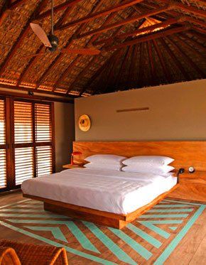 Hut House, Blue Green Paints, Mexico Hotels, Bamboo House, Tropical House, Design Hotel, Wooden Floor, Beach Hut, Hotel Design