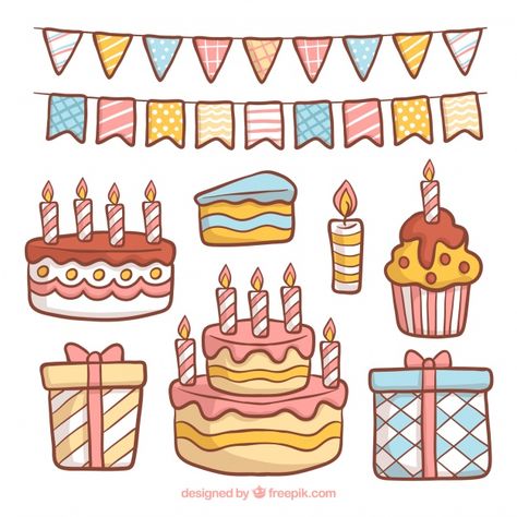 Hbd Sticker, Birthday Party Drawing, Birthday Doodles, Party Tips And Tricks, Mini Drawing, Cartoon Party, Easy Cartoon, Holloween Makeup, Party Cartoon