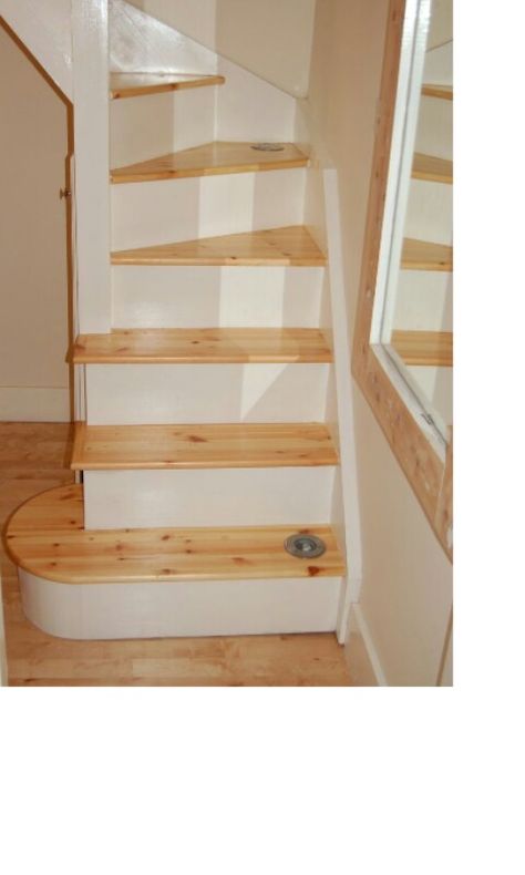 Space saving staircase for loft conversion Loft Stairs Ideas, Loft Staircase, Attic Staircase, Attic Renovation Ideas, Finished Attic, Tiny House Stairs, Stairs Makeover, Stairs Ideas, Loft Stairs