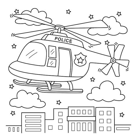 Helicopter Coloring Page, Preschool Jobs, Police Helicopter, Bobbie Goods, Kids Worksheets Preschool, Crafts For Boys, Chores For Kids, Cute Coloring Pages, Easy Crafts For Kids