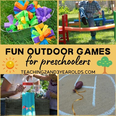 When the weather is nice, get outside and try some of these outdoor games that preschoolers love. Each one gets the body moving while also building skills! Outdoor Activities For Preschoolers, Easy Outdoor Activities, Summer Literacy Activities, Outdoor Games For Preschoolers, Games For Preschoolers, Outdoor Learning Activities, Outdoor Activities For Toddlers, Outside Games, Fun Outdoor Games