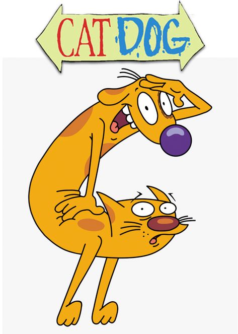 1998, CatDog is an American animated television series created by Peter Hannan for Nickelodeon. The series follows the life of conjoined brothers of different species, with one half of the resultant animal being a cat and the other a dog / 26534HHS Cat And Dog Cartoon Network, Cartoon Drawings Nickelodeon, Cat Dog Wallpaper Cartoon, Cat Dog Tattoo Cartoon, 90 Nickelodeon Cartoons, 90s Cartoons Drawings, Catdog Cartoon Drawing, Catdog Cartoon Tattoo, 90s Cartoons Characters Drawings