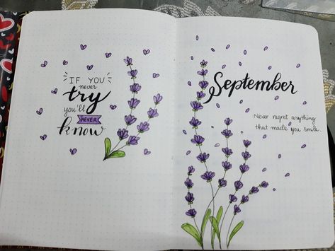 September Kalender, Journal Quote Page, Bullet Journal Month Cover, Bullet Journal Quote Page, September Bullet Journal, Lavender Theme, Bullet Journal September, Minimalist Bullet Journal, Quote Page