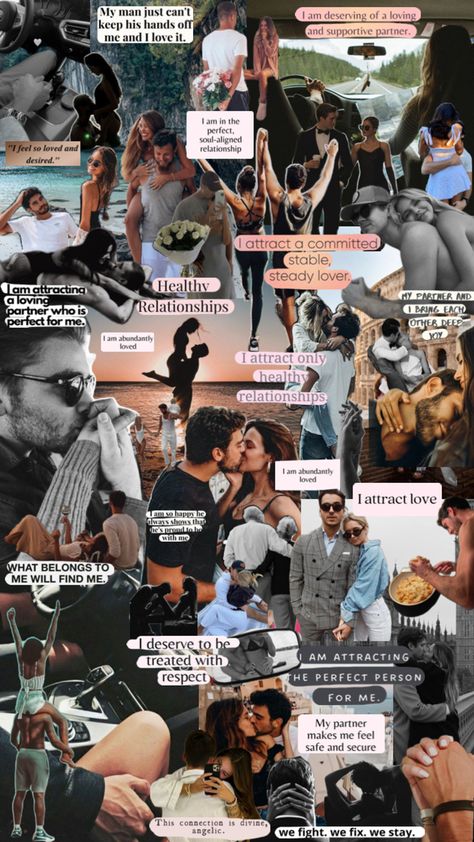 Soulmate Vision Board, Marriage Vision Board, Relationship Vision Board, Vision Board Themes, Vision Board Book, Creative Vision Boards, Love Attraction, Manifesting Vision Board, Vision Board Printables