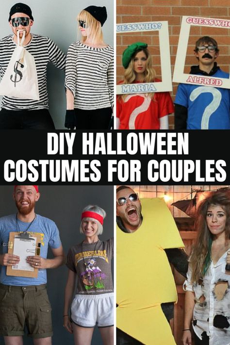 DIY Halloween Costumes For Couples Dress As Your Spouse Party, Diy Costumes For Couples, Cheap Couples Halloween Costumes, Creative Couples Halloween Costumes, Diy Halloween Costumes For Couples, Easy Diy Couples Costumes, Couples Halloween Costumes Creative, Diy Halloween Couples, Last Minute Diy Costumes