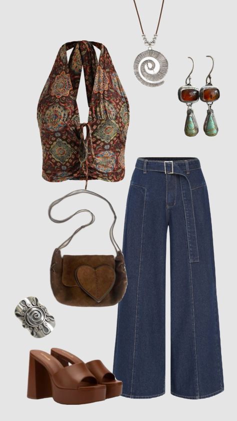 70s Inspired Outfits, Outfits 70s, Fashion Fails, 70s Inspired Fashion, Boho Outfit, Quoi Porter, 70s Outfits, Earthy Outfits, Estilo Hippie