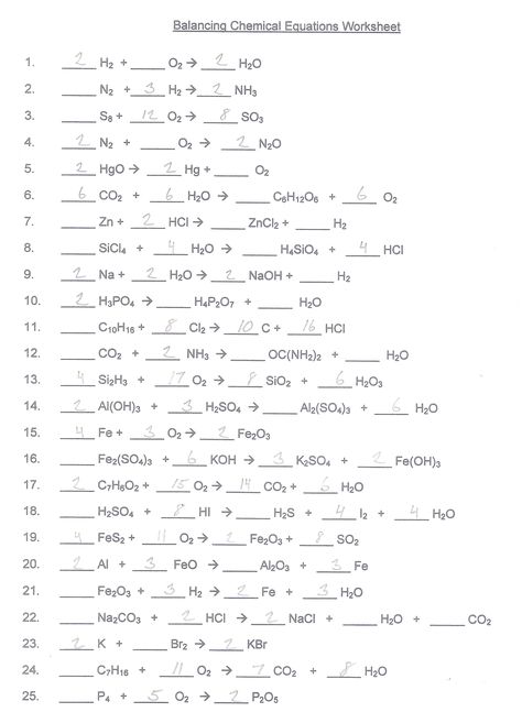 Balancing Chemical Equations Worksheets Key Balancing Equations Chemistry, Counting Atoms Worksheet, Balancing Chemical Equations, Chemical Equations, Balancing Equations, Chemistry Education, Chemistry Worksheets, Chemical Equation, Teaching Chemistry