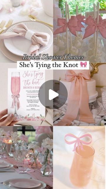 GABS ☼ on Instagram: "Bridal Shower Themes: She’s Tying the Knot 🎀 In honor of picking this as my theme, we’re kicking off the bridal shower inspo series 💗 • • • • • #bridalshowerideas #bridalshowertheme #bridalshowerdecor #bridalshower #bridalshowerinspiration #shestyingtheknot #2024bride #2024wedding #2025bride #weddingplanning" She Tying The Knot Bridal Shower Theme, She Is Tying The Knot Theme, She’s Tying The Knot Centerpieces, Tied The Knot Bridal Shower Theme, Tie The Knot Bridal Shower Theme, Kitchen Tea Ideas Bridal Themes, She Tied The Knot Bridal Shower Theme, She's Tying The Knot Bridal Shower Theme, She’s Tying The Knot Bachelorette Party